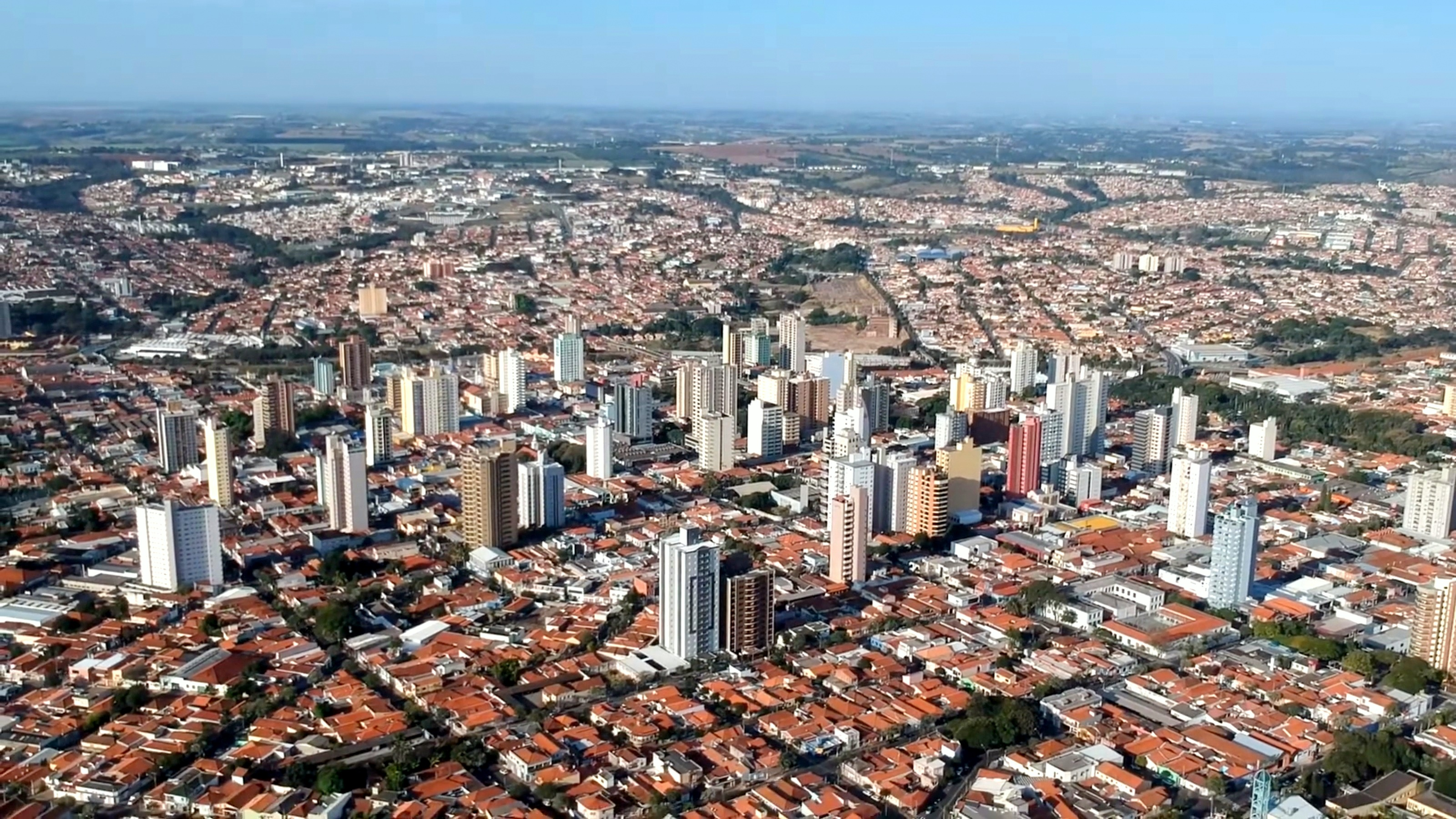 Centro urbano de Limeira visto do alto